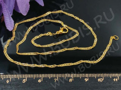 Шнур с замочком 39 Цепочка для кулона кручёная 2*0,5мм золотистая (Brass) (42см)