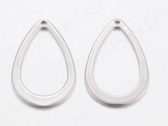 Подвеска Капля контур рамка 02 17*11,5*0,7мм цвет платины (Хирургическая сталь)