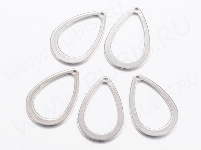 Подвеска Капля контур рамка 02 17*11,5*0,7мм цвет платины (Хирургическая сталь)