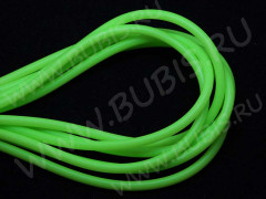 Полиуретановый шнур 05 3мм ПОЛЫЙ (1,5мм) зелёный неоновый салатовый (1м)