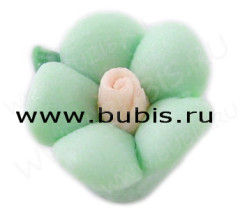 014 Фарфоровая бусина Цветочек 04 10*8мм св.св.бирюзовый