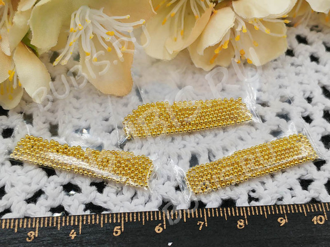 Наполнение для смолы и бутылочек 093 бульонки микробисер шарики без отверстий 1,2мм золотистые (декор) (300шт.)