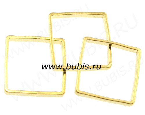 Декоративный элемент 101 Квадрат рамка контур коннектор 10*10*0,7мм золотистый (Brass) (10шт.)