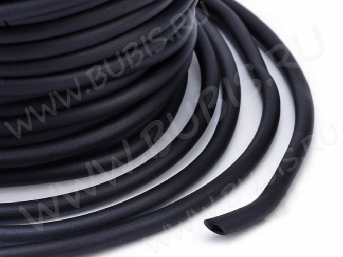 Полиуретановый шнур 13 3мм ПОЛЫЙ чёрный матовый (1м)