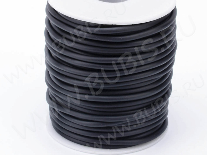 Полиуретановый шнур 13 3мм ПОЛЫЙ чёрный матовый (1м)