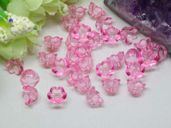 Бусина акрил Цветочек 01 чашечка 9,5*9,5*6,5мм яр.розовый прозрачный (акрил) (10шт.)