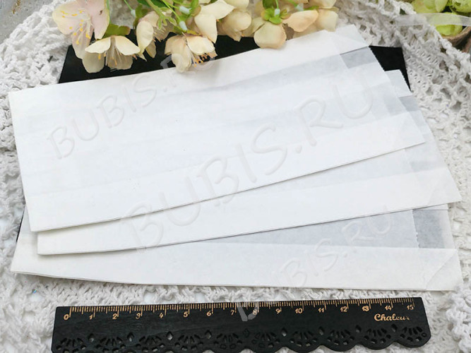 Пакет 28 Крафт бумажный 20*9см белый (упаковка) (10шт)