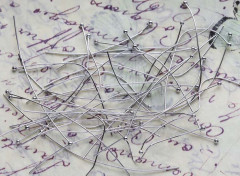 (СКИДКИ!!!) Штифт с ШАРИКОМ 50*0,5мм цвет платины (Brass) (50шт.)