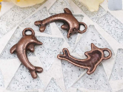 (СКИДКИ!!!) Подвеска Дельфинчик 05 19,5*12*2,5мм античная медь (литьё) (10шт.)
