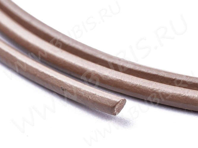 Шнур кожаный 03 воловья кожа круглый 2мм светло-коричневый (1м) 