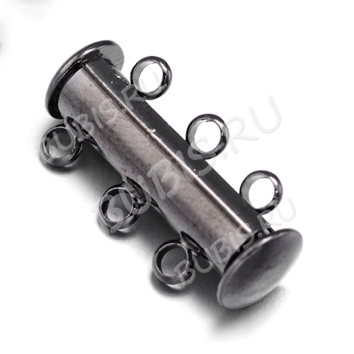 Магнитный замочек №21 слайдер лифт на 3 нити (6 петелек) 20*10*7мм чёрный никель (Brass)