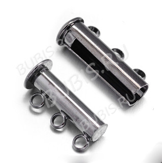 Магнитный замочек №21 слайдер лифт на 3 нити (6 петелек) 20*10*7мм чёрный никель (Brass)