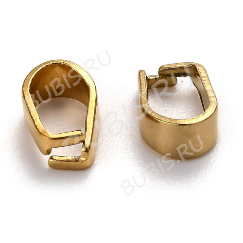 Держатель кулона 104-G простой 8*6*3мм золотистый (Хирургическая сталь)