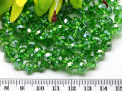 (СКИДКИ!!!) Бусина Абакус гранёный 8*8*5,5мм Хрусталь зелёный с АВ прозрачный (имитация Сваровски) (10шт.)