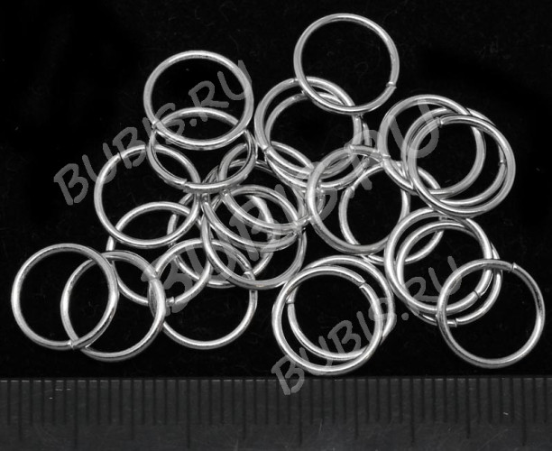 Колечки обычные 10*1мм серебристые (Iron) (50шт) 