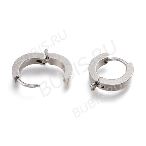 Швензы-кольца №16 Конго с петелькой 15*14*3мм цвет платины (Хирургическая сталь) (1 пара)