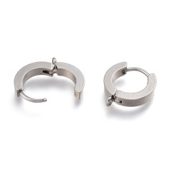 Швензы-кольца №16 Конго с петелькой 15*14*3мм цвет платины (Хирургическая сталь) (1 пара)