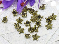 214 Шапочка пластиковая Цветочек 9*8,5*4,5мм античная бронза (АКРИЛ) (50шт.)