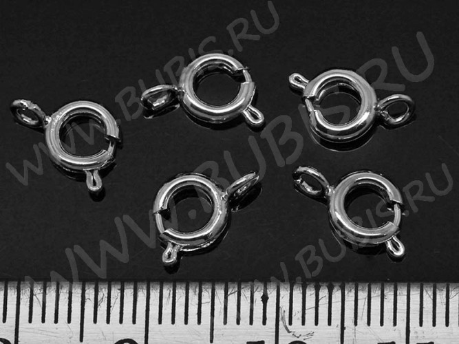 Замочек карабин №004 кольцо 9*7*1,7мм цвет платины (Brass)