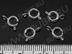 Замочек карабин №004 кольцо 9*7*1,7мм цвет платины (Brass)