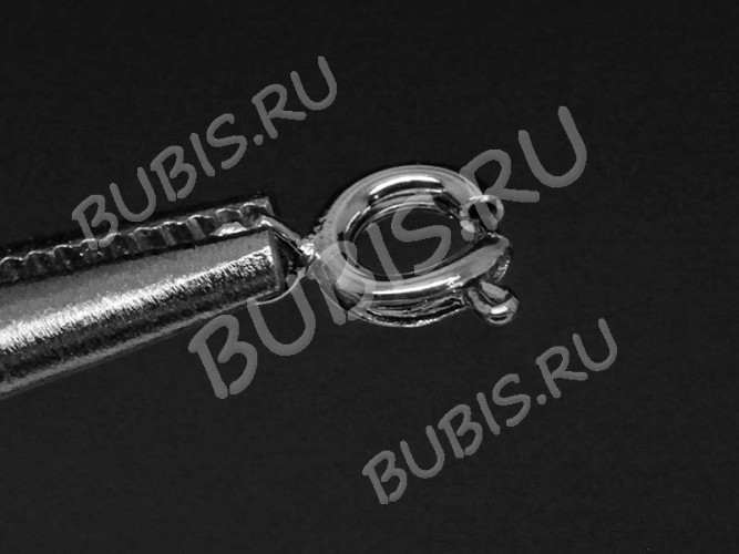 Замочек карабин №004 кольцо 9*7*1,7мм цвет платины (Brass)