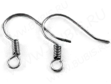 Швензы-крючки №003 без шарика 15*15мм чёрный никель (Iron) (20 пар)