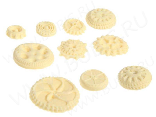 Молд 004 Шестеренки 8*8*0,55см черный (силикон) (инструменты для моделирования)