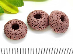 Бусина Пандора 071 Рондель каменный 16*16*9мм Лава т.розовая (камни) (Pandora Style)