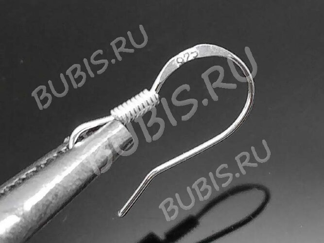 Швензы-крючки №061 серебро с пробой 925 13*10*0,6мм серебристые (Sterling Silver) (1 пара)