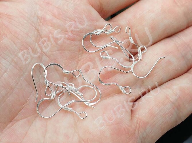 Швензы-крючки №061 серебро с пробой 925 13*10*0,6мм серебристые (Sterling Silver) (1 пара)