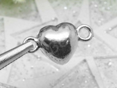 Магнитный замочек №06 Сердечко 17,5*10*6,5мм цвет платины (Brass)