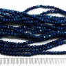 Купить Бусина кристалл гранёный абакус 3*3*2мм синий с бензином непрозрачный (имитация Сваровски) (50шт.) с доставкой по России