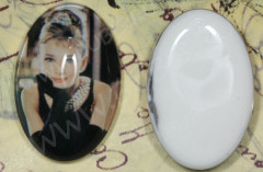 Кабошон стеклянный 19 Овал 18*13*5,8мм рисунок 07 (стекло)