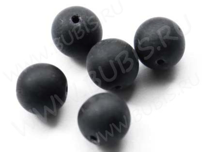 (СКИДКИ!!!) Бусина округлая 12мм Шунгит чёрный матовый имит. (камни) (10шт.)