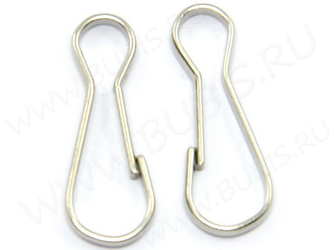 Замочек карабин №066 простой 9,2*3,7*1,2мм цвет платины (Хирургическая сталь) (10шт)