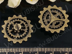 (СКИДКИ!!!) Шестерёнка 16 21,5*21,5*4мм античная бронза (литьё) (Steampunk) (10шт.)