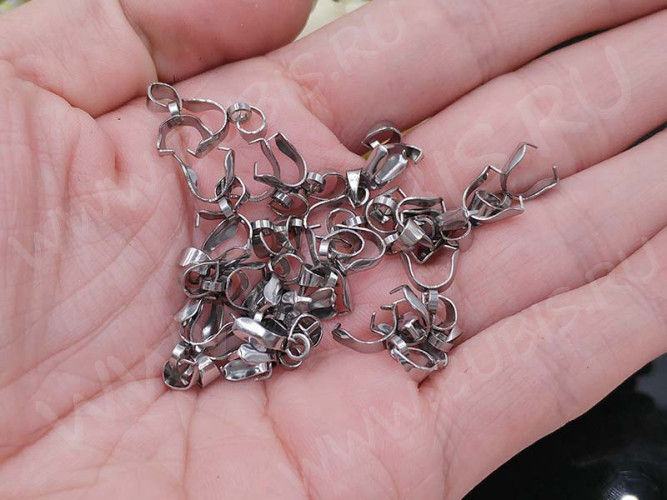 Держатель кулона 062 классический 14,5*4,5*3,5мм цвет платины (Хирургическая сталь)