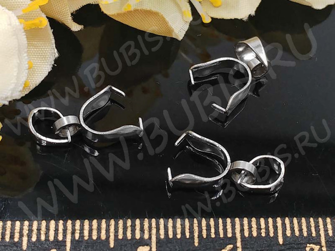 Держатель кулона 062 классический 14,5*4,5*3,5мм цвет платины (Хирургическая сталь)