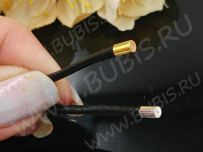 Концевик 104 без петельки для шнура до 2,4мм 5*3*3мм цвет платины (Brass) (10шт)