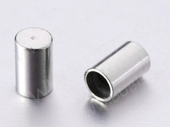 Концевик 104 без петельки для шнура до 2,4мм 5*3*3мм цвет платины (Brass) (10шт)
