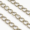 Купить Цепочка C28 простая кручёная паяная неразъёмная 5*3,3*0,4мм античная бронза (Brass) (50см) с доставкой по России