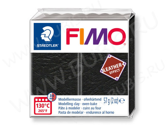 Полимерная глина FIMO Leather-Effect черный 8010-909 (57г)