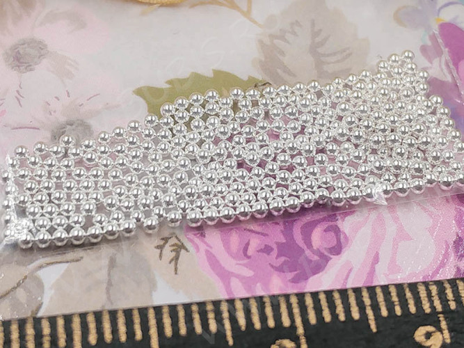 Наполнение для смолы и бутылочек 094 бульонки микробисер шарики без отверстий 1,2мм серебристые (декор) (300шт.)