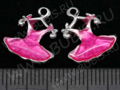 Подвеска Платье 05 двусторонняя на вешалке 16*14*2мм яр.розовое (цветные подвески)