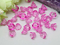 Бусина акрил Цветочек 01 чашечка 9,5*9,5*6,5мм фуксия прозрачный (акрил) (10шт.)