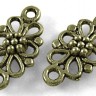 066 Коннектор Цветочек прямоугольный 16*8*3,5мм античная бронза (литьё) Купить 066 Коннектор Цветочек прямоугольный 16*8*3,5мм античная бронза (литьё) с доставкой по России