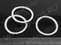 (СКИДКИ!!!) Колечки обычные толстые 20*2мм серебристые (Iron) (10ШТ.)