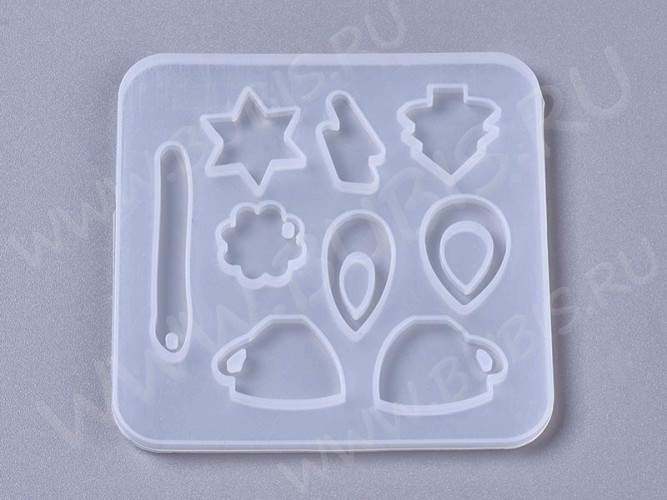 Молд 191 для эпоксидной смолы 86*86*4мм Подвески кулоны (силикон)