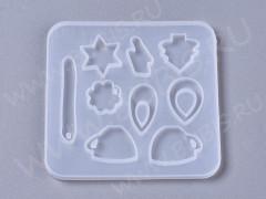 Молд 191 для эпоксидной смолы 86*86*4мм Подвески кулоны (силикон)