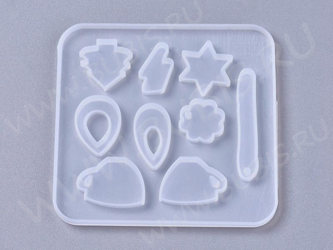 Молд 191 для эпоксидной смолы 86*86*4мм Подвески кулоны (силикон)